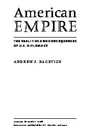 American empire - realities and consequences of US diplomacy