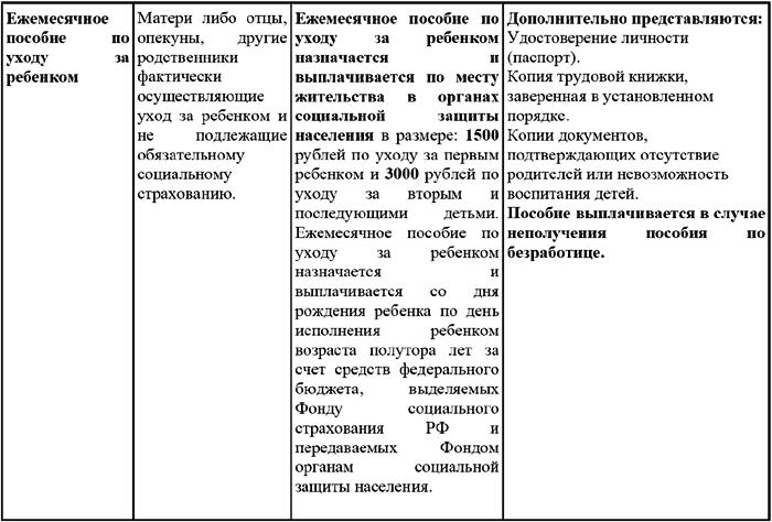 Пособия на детей в 2008-2009 гг. Порядок оформления, учета и выплаты